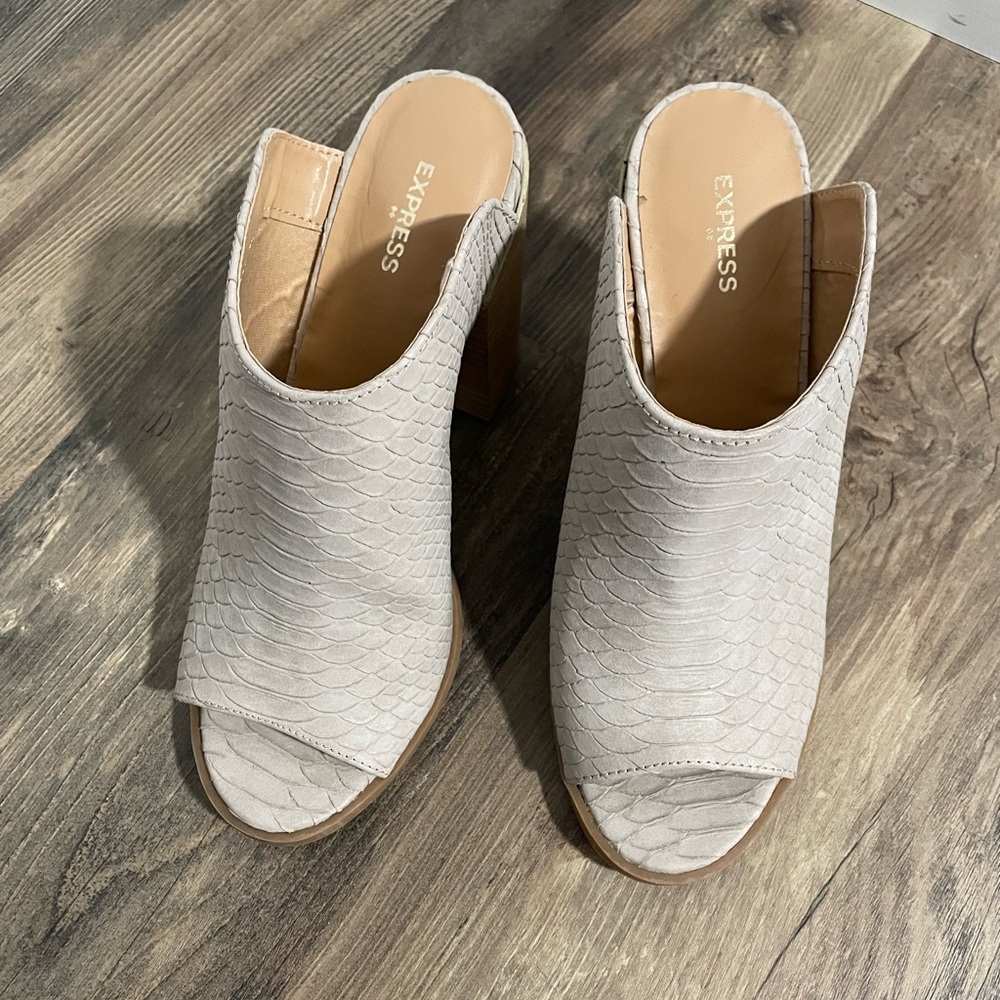 Express slide on block heels